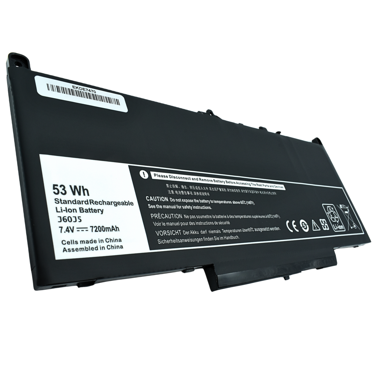 EKDE7470  Bateria Interna (P) 7.6V para Dell Latitude E7270 E7470 Series R1V85 451-BBSX 451-BBSY 451-BBSU MC34Y J60J5 - Tecnología AltérCo