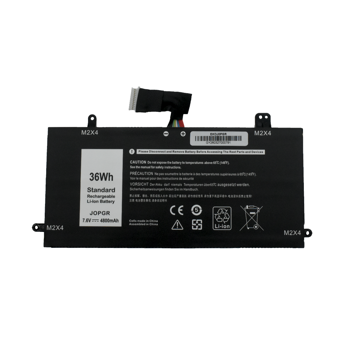 EKDJ0PGR Bateria 7.6V 4800mAh para Dell Latitude 12 5285 5290 E5285 2-in-1 T17G T17G001 T17G002 Series 0J0PGR JOPGR 0RDYCT - Tecnología AltérCo