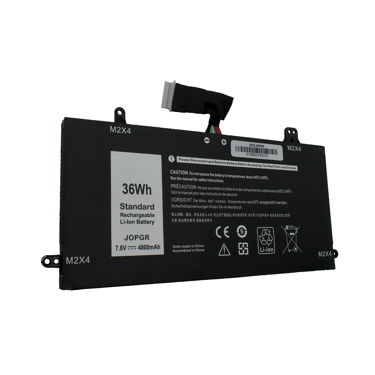 EKDJ0PGR Bateria 7.6V 4800mAh para Dell Latitude 12 5285 5290 E5285 2-in-1 T17G T17G001 T17G002 Series 0J0PGR JOPGR 0RDYCT - Tecnología AltérCo