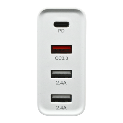 EKG-48W Cargador de Pared PD GaN 48W de 4 Puertos 1x Tipo USB C + 3x USB A