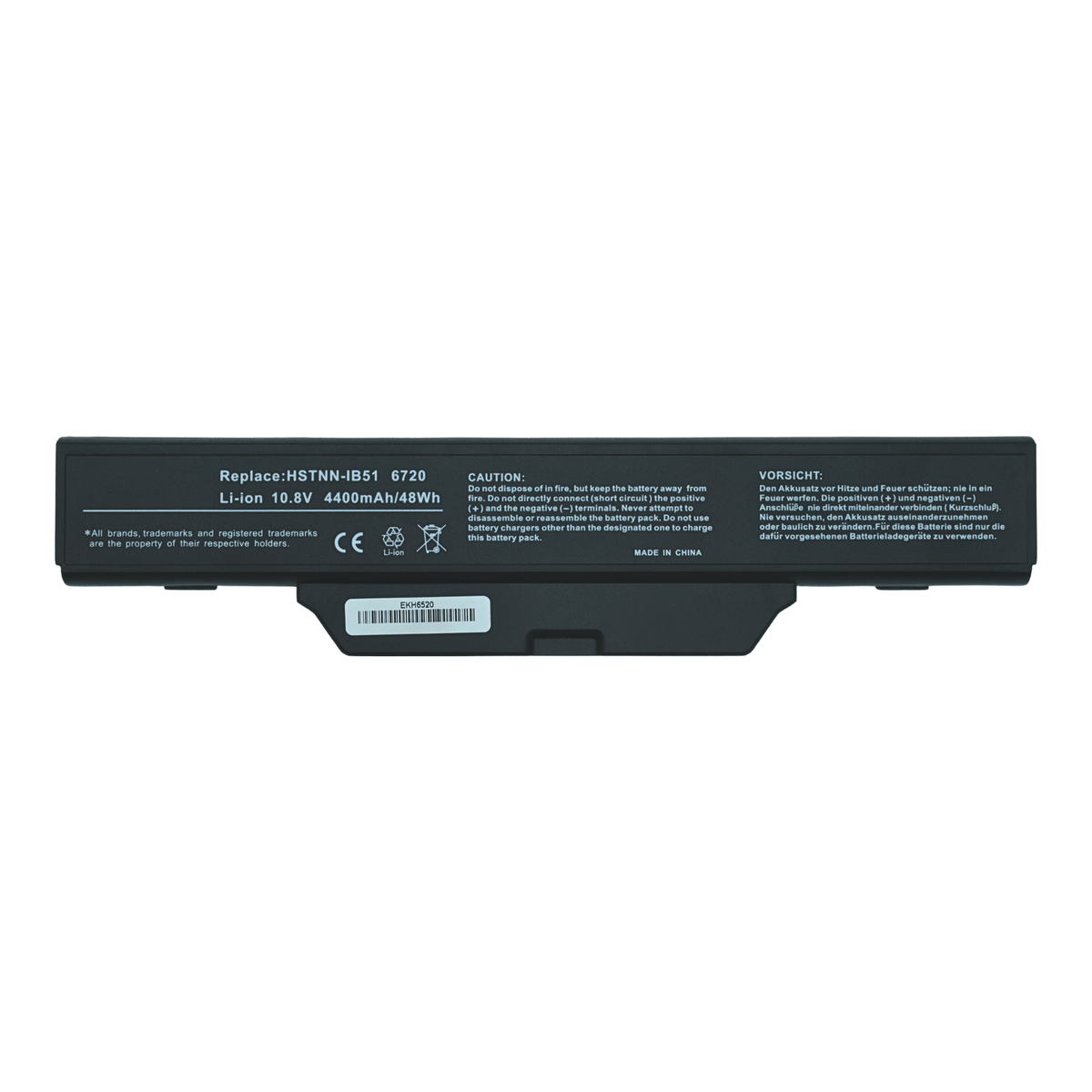 EKH6520 Bateria 6 Celdas para HP Compaq 510 511 550 610 Series Notebook 6720S 6730S 6730 6735S 6820S 6830S - Tecnología AltérCo