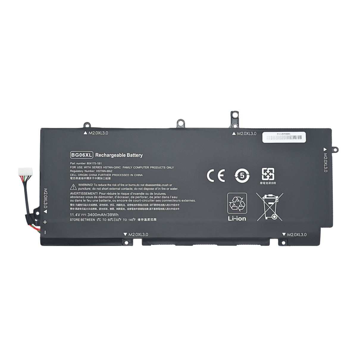 EKHBG06XL Bateria 11.4V 45Wh para HP EliteBook 1040 G3 Series BG06XL - Tecnología AltérCo