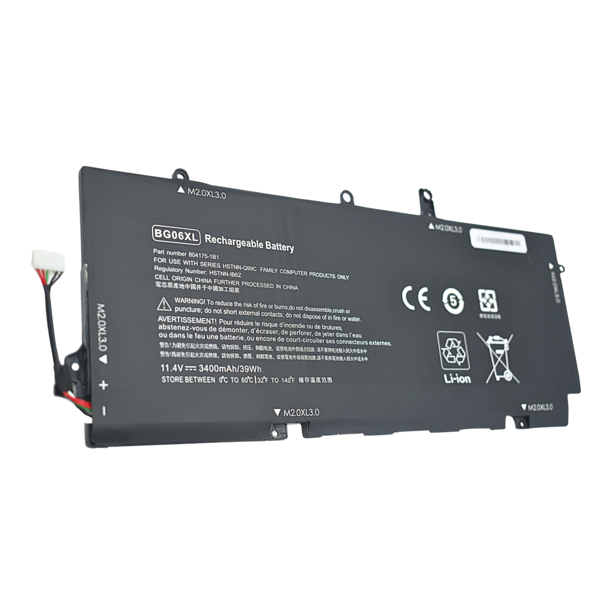EKHBG06XL Bateria 11.4V 45Wh para HP EliteBook 1040 G3 Series BG06XL - Tecnología AltérCo