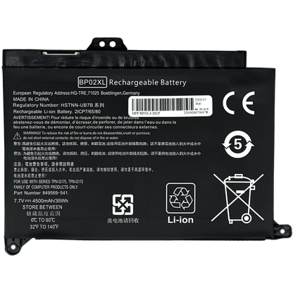 EKHBP02XL Bateria Interna (P) 7.7V para HP Pavilion PC 15 Series 15-AW000 15-AU000 BP02XL - Tecnología AltérCo