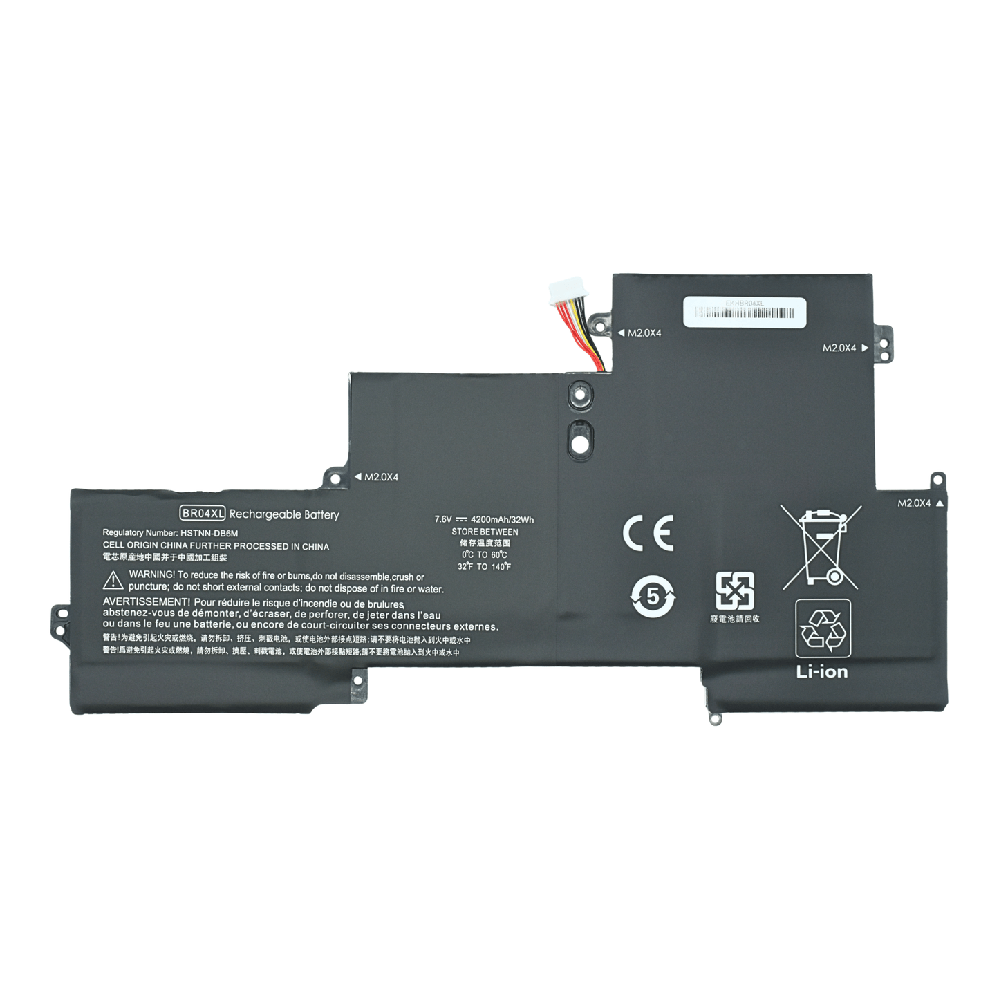 EKHBR04XL Bateria 7.6V para HP EliteBook Folio 1020 1030 G1 M0D62PA M4Z18PA G9P64AV L7Z19PA M5U02PA Series BR04XL