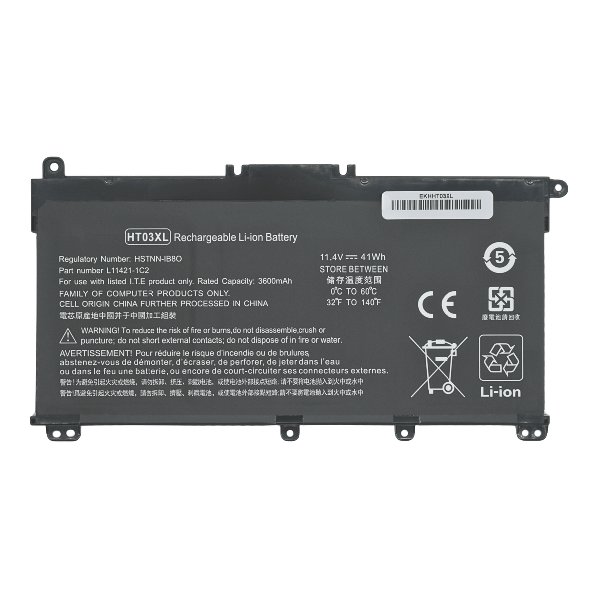 EKHHT03XL Bateria Interna (P) 11.4V para HP Pavilion 14-CE 14-CF 14-cm 14-CK 14-DF 14-MA 15-DA 15-CS 15-DB 14Q-CS 15-CW 17-by 17-CA HP 240 245 250 255 G7 340 348 G5 HT03XL - Tecnología AltérCo