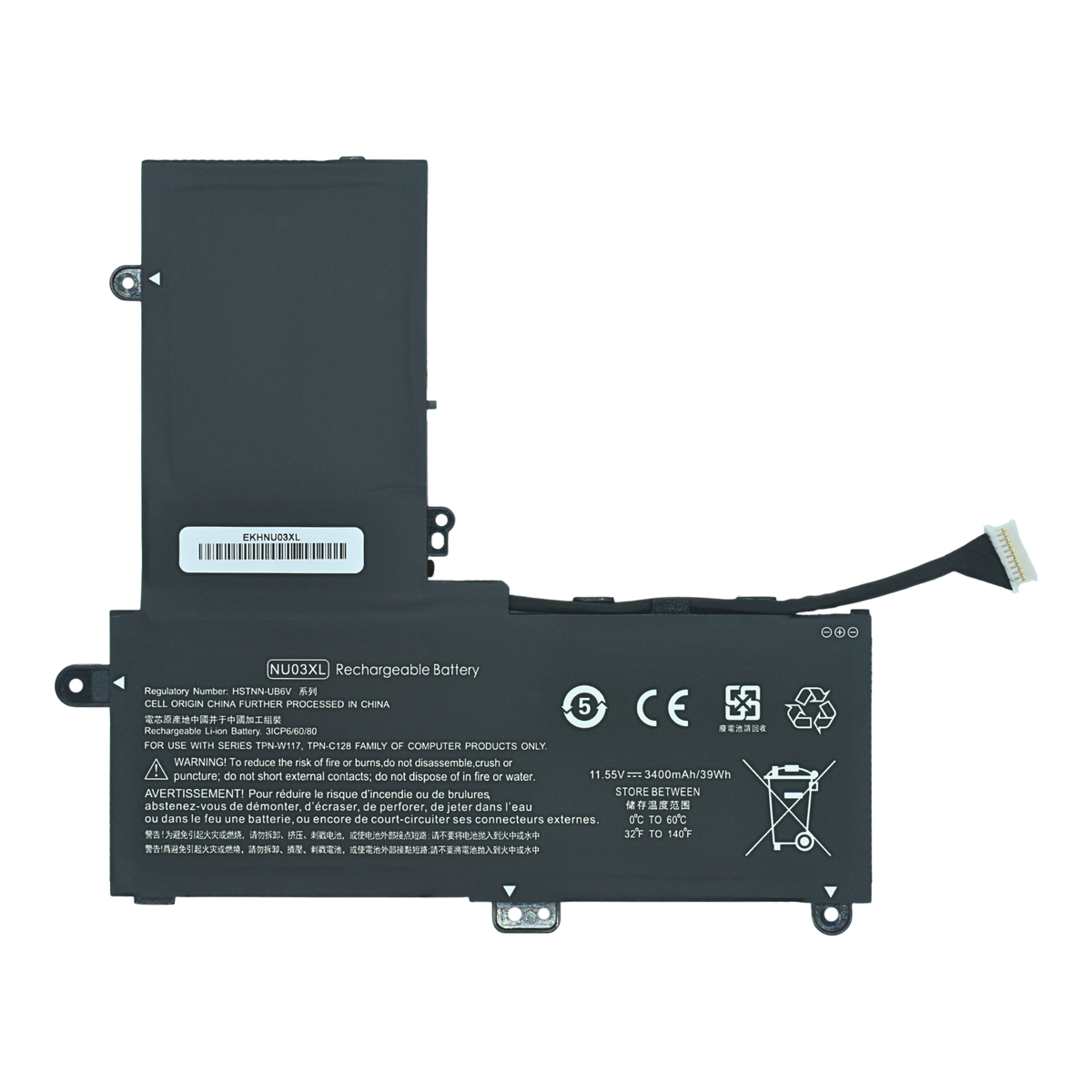 EKHNU03XL Bateria 11.55V para HP Pavilion 11-U001NV Stream 11-ab004ur 11-AB008TU Stream 11-ab003ur NU03XL