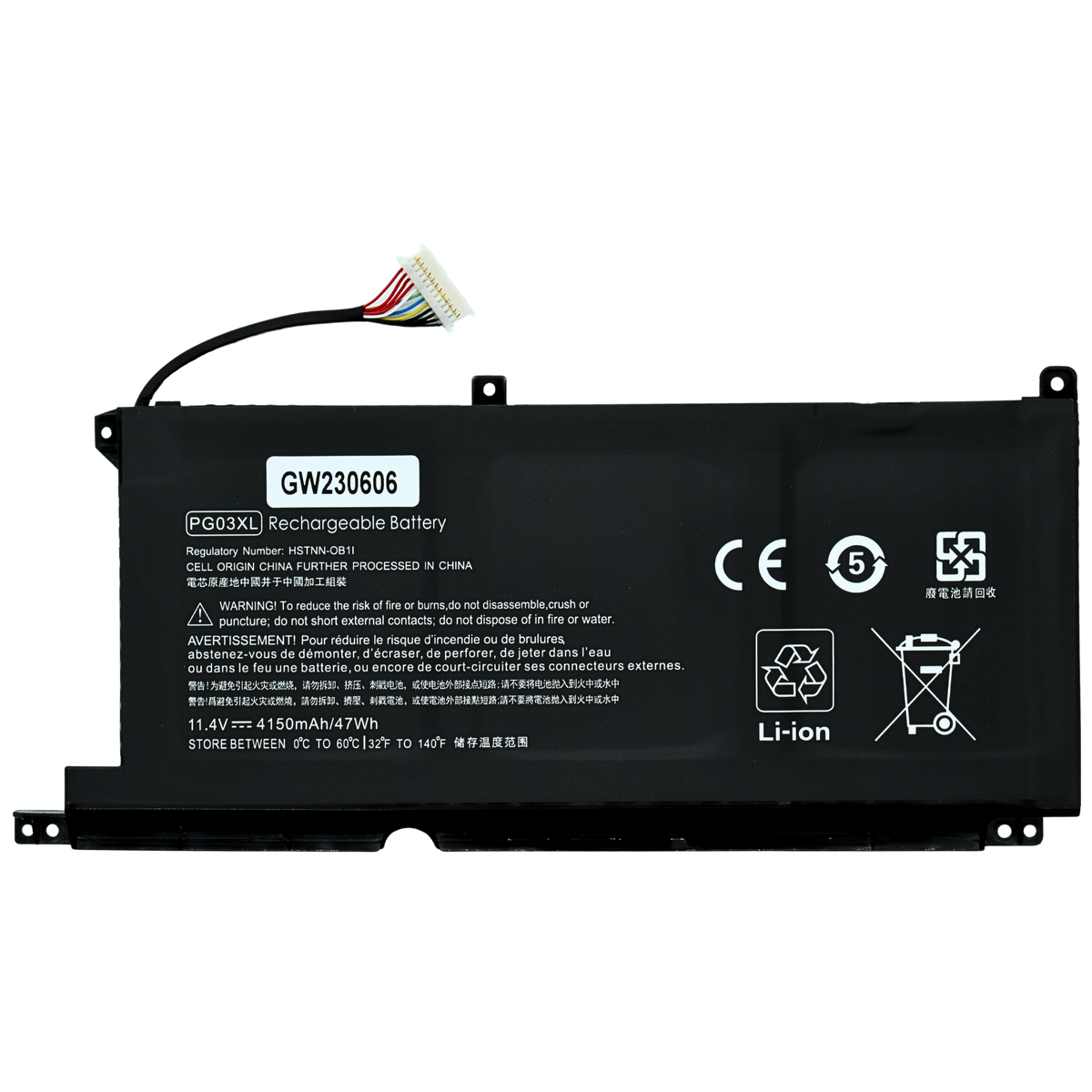 EKHPG03XL Bateria 11.55V 47Wh 4000mAh para HP Spectre X360 15-AP011DX 15-AP000NA 15-AP000NF 15-AP000NX 15-AP001NF 15-AP002NG Series PG03XL - Tecnología AltérCo