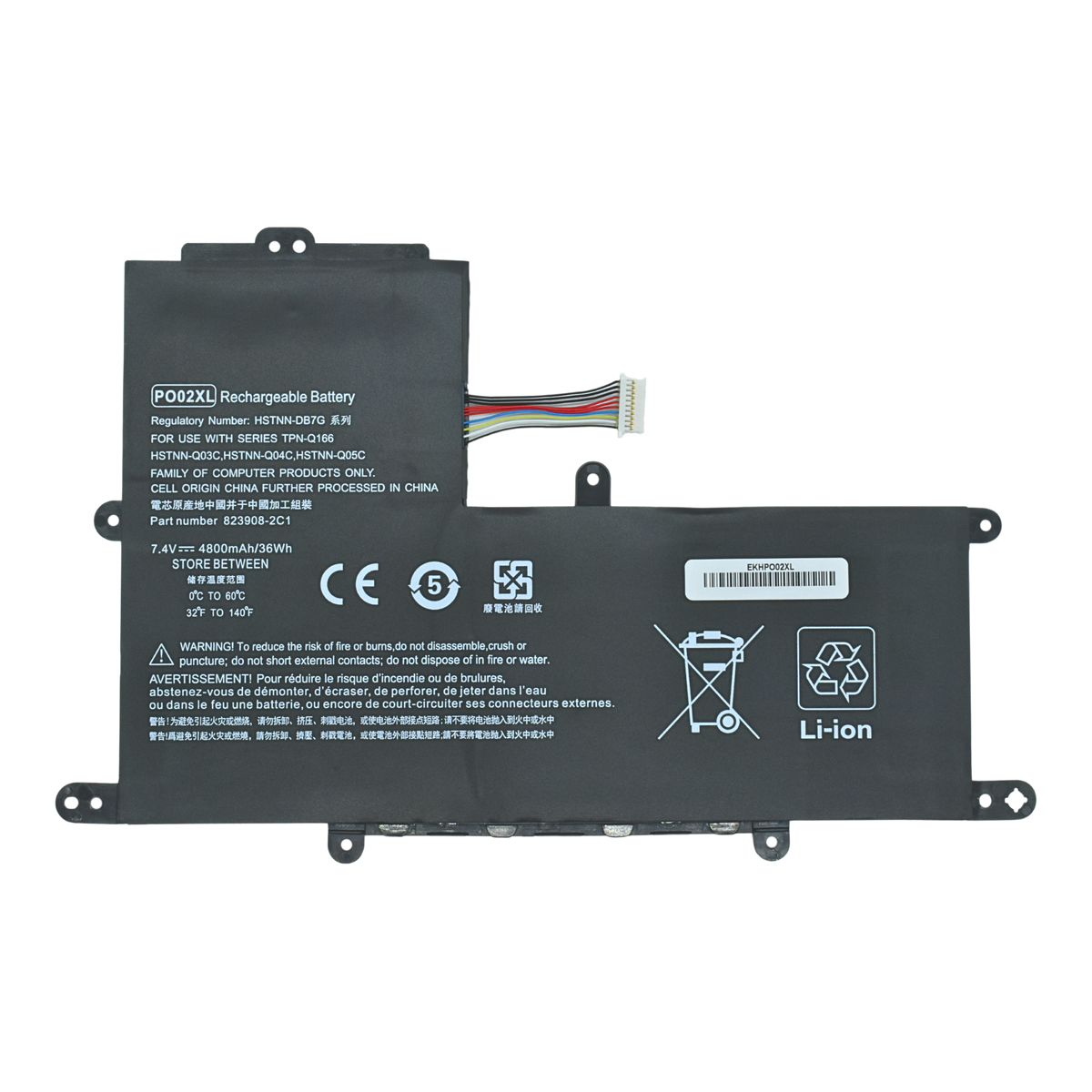 EKHPO02XL Bateria 7.6V para HP Stream 11 Pro G2 G3 11-R000 11-R010NR 11-r014wm 11-R015WM 11-R015WN Series HXPK PO02XL - Tecnología AltérCo