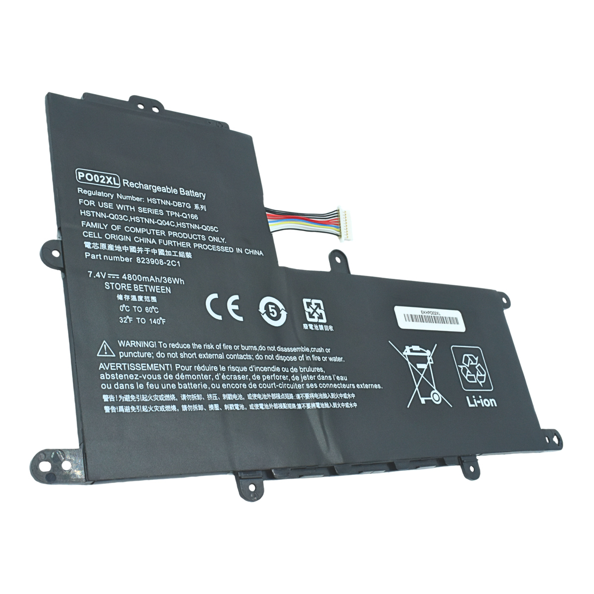 EKHPO02XL Bateria 7.6V para HP Stream 11 Pro G2 G3 11-R000 11-R010NR 11-r014wm 11-R015WM 11-R015WN Series HXPK PO02XL - Tecnología AltérCo