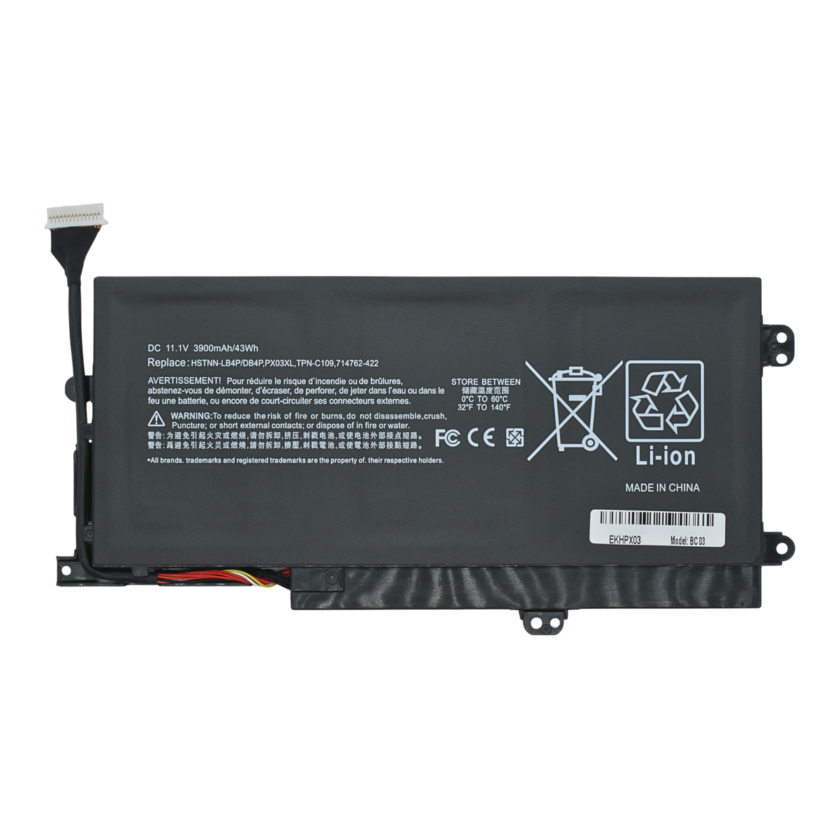 EKHPX03 Bateria11.1V para HP 14 Touchsmart Series M6 M6-k PX03XL - Tecnología AltérCo