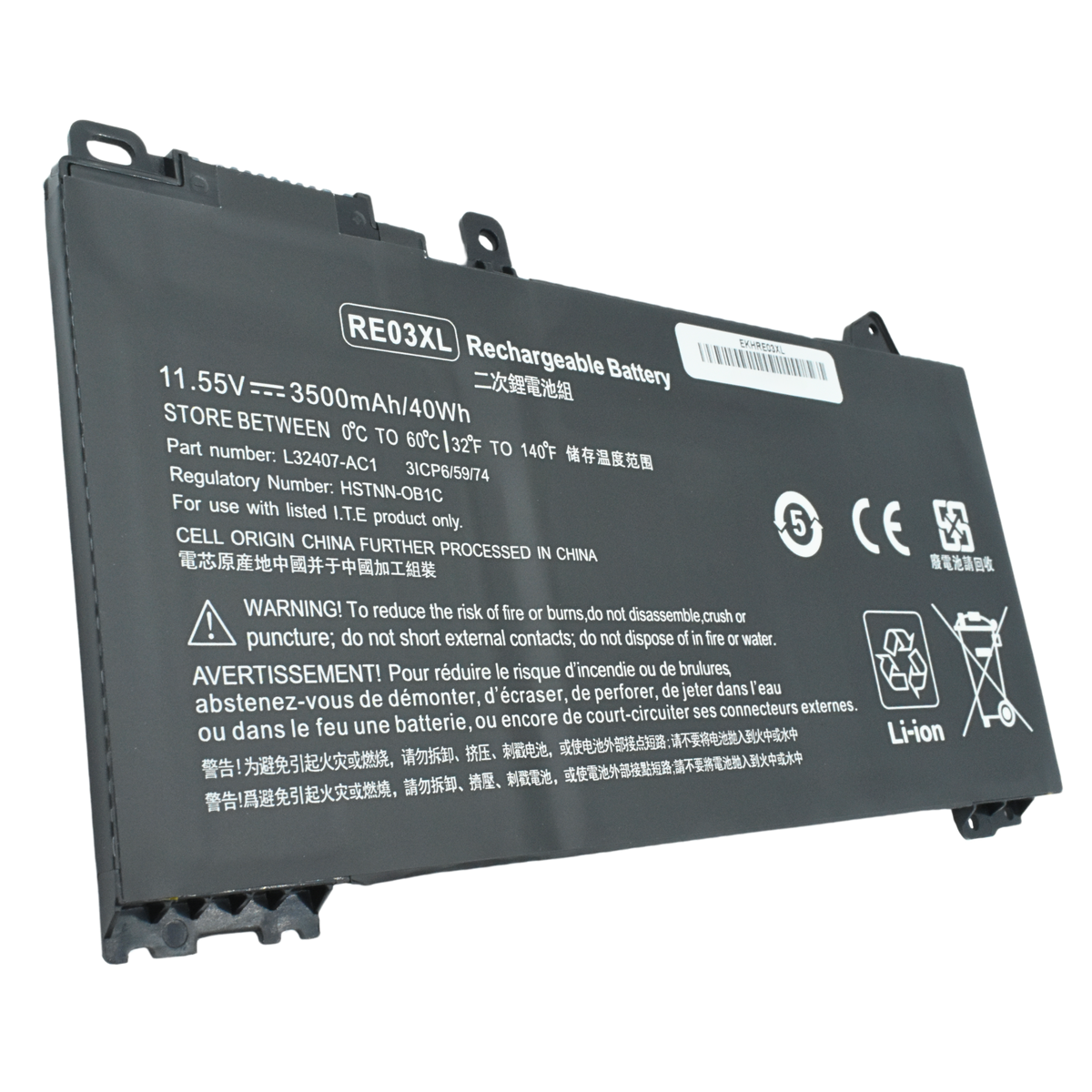 EKHRE03XL Bateria 3.8V para HP ProBook 450 430 440 445 G6 Series RE03XL - Tecnología AltérCo
