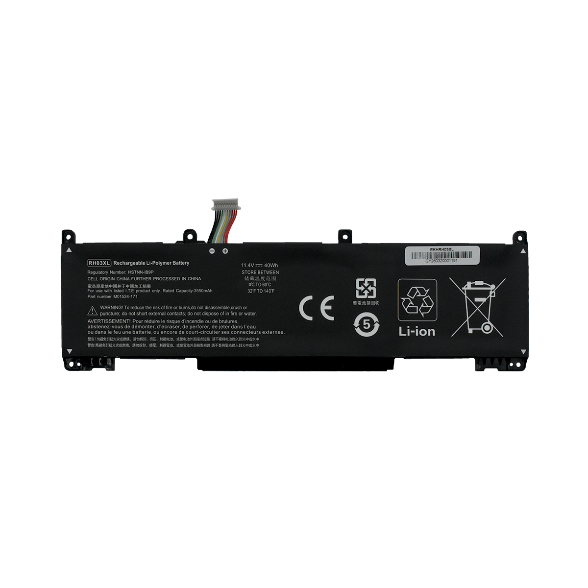 EKHRH03XL Bateria 11.4V 3550mAh para HP ProBook 430/440/445/450/455/630/640/650 G8 G9 G10 Series RH03XL, RHO3XL, RH03, RHO3 - Tecnología AltérCo