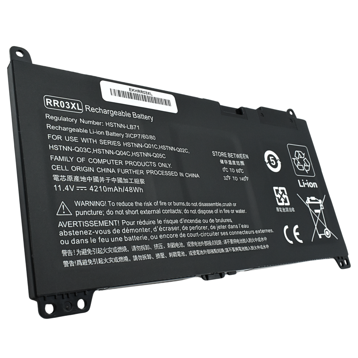 EKHRR03XL Bateria Interna (P) 11.4V para HP ProBook 430 G4,440 G4,450 G4,455 G4,470 G4,430 G5,440 G5,450 G5,455 G5,470 G5 RR03XL - Tecnología AltérCo