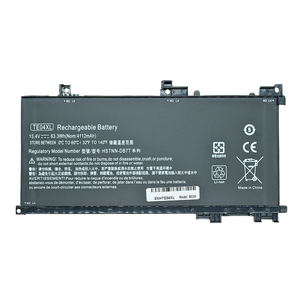 EKHTE04XL Bateria 15.4V para HP Pavilion 15-BC200NB 15-BC260NZ Omen 15-AX200NA AX218TX Series TE04XL - Tecnología AltérCo