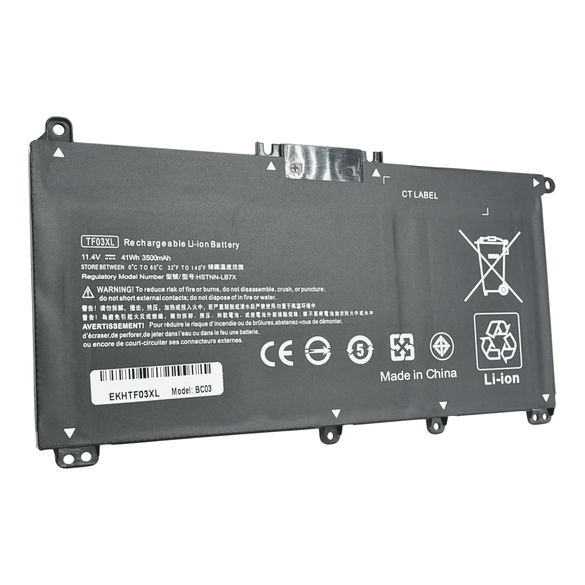EKHTF03XL Bateria Interna (P) 11.55V para HP Pavilion 15-CC Series 15-CD Series 17-AR Series TF03XL - Tecnología AltérCo
