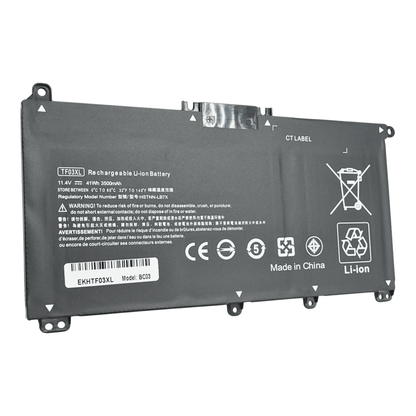 EKHTF03XL Bateria Interna (P) 11.55V para HP Pavilion 15-CC Series 15-CD Series 17-AR Series TF03XL - Tecnología AltérCo