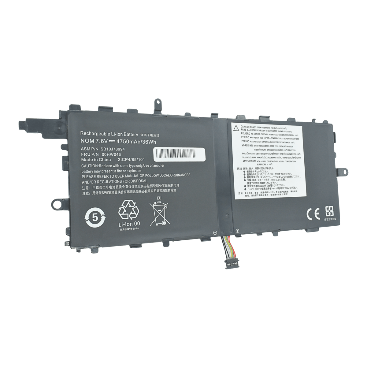 EKI00HW046  Bateria 7.64V para Lenovo ThinkPad X1 Tablet 1st Gen 2016 2rd Gen 2017 Series 00HW045 00HW046