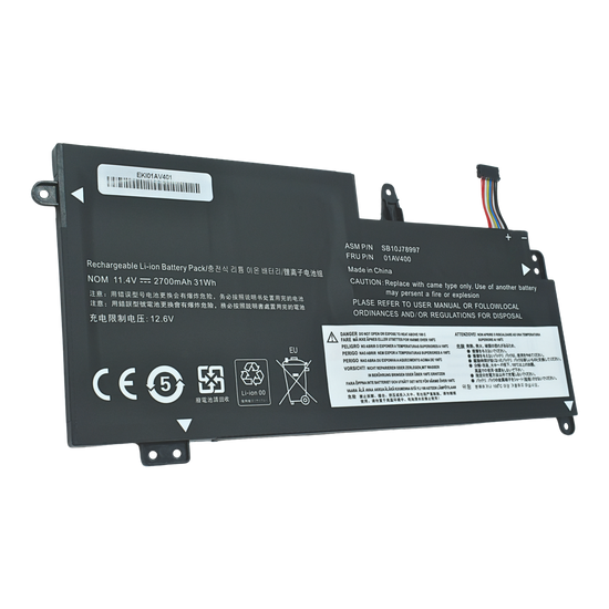 EKI01AV401 Bateria Interna (P) 11.25V para Lenovo ThinkPad 13 1st /2nd Gen 13 Chromebook S2 1st /2nd Gen Series 01AV401