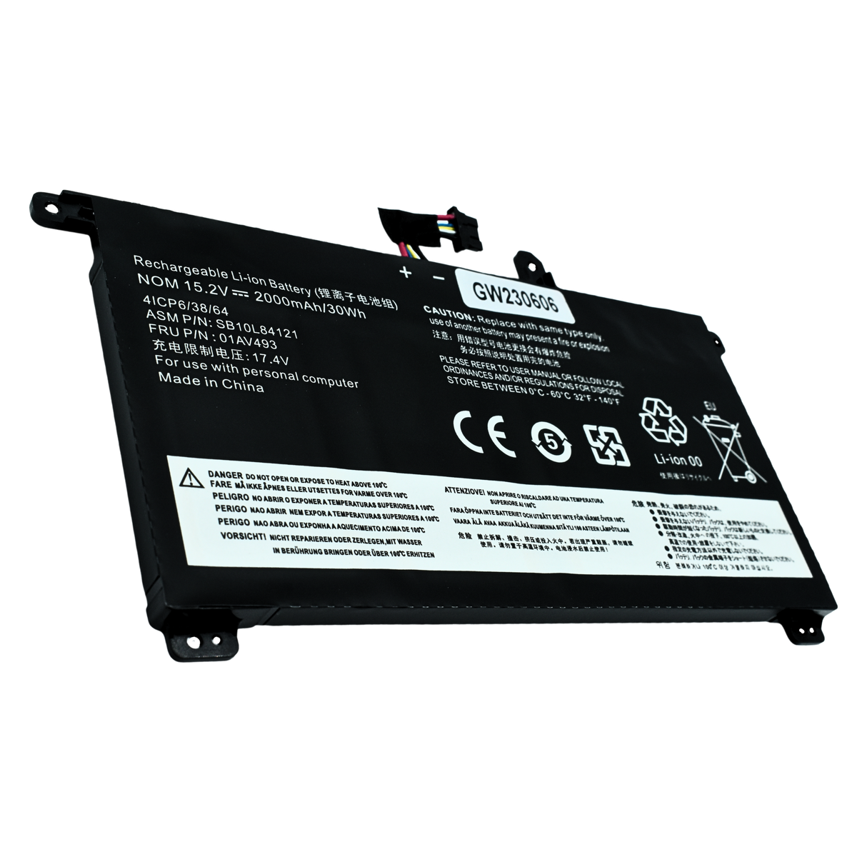 EKI01AV493  Bateria Interna (P) 15.2V para Lenovo ThinkPad T570 T580 P51S P52S Series 00UR891 01AV493