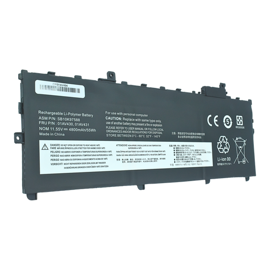 EKI01AV494 Bateria 11.58V para Lenovo ThinkPad X1 Carbon 5th Gen 2017, ThinkPad X1 Carbon 6th Gen 2018 Series 01AV494