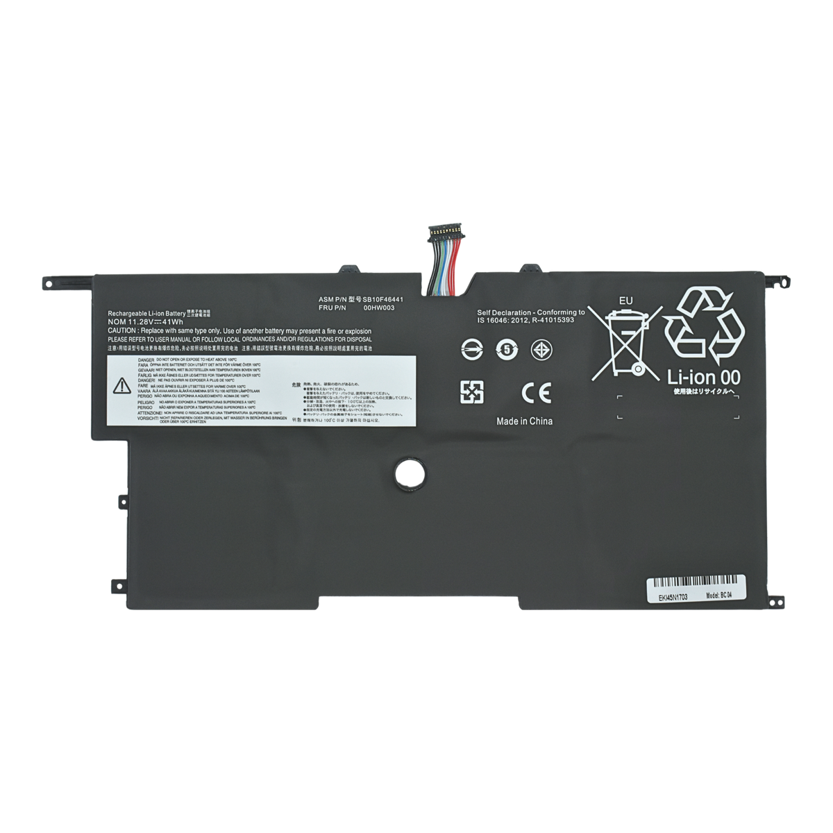 EKI45N1703 Bateria 14.8V 45wh para Lenovo ThinkPad New X1 Carbon 14 45N1701 45N1702 45N1703