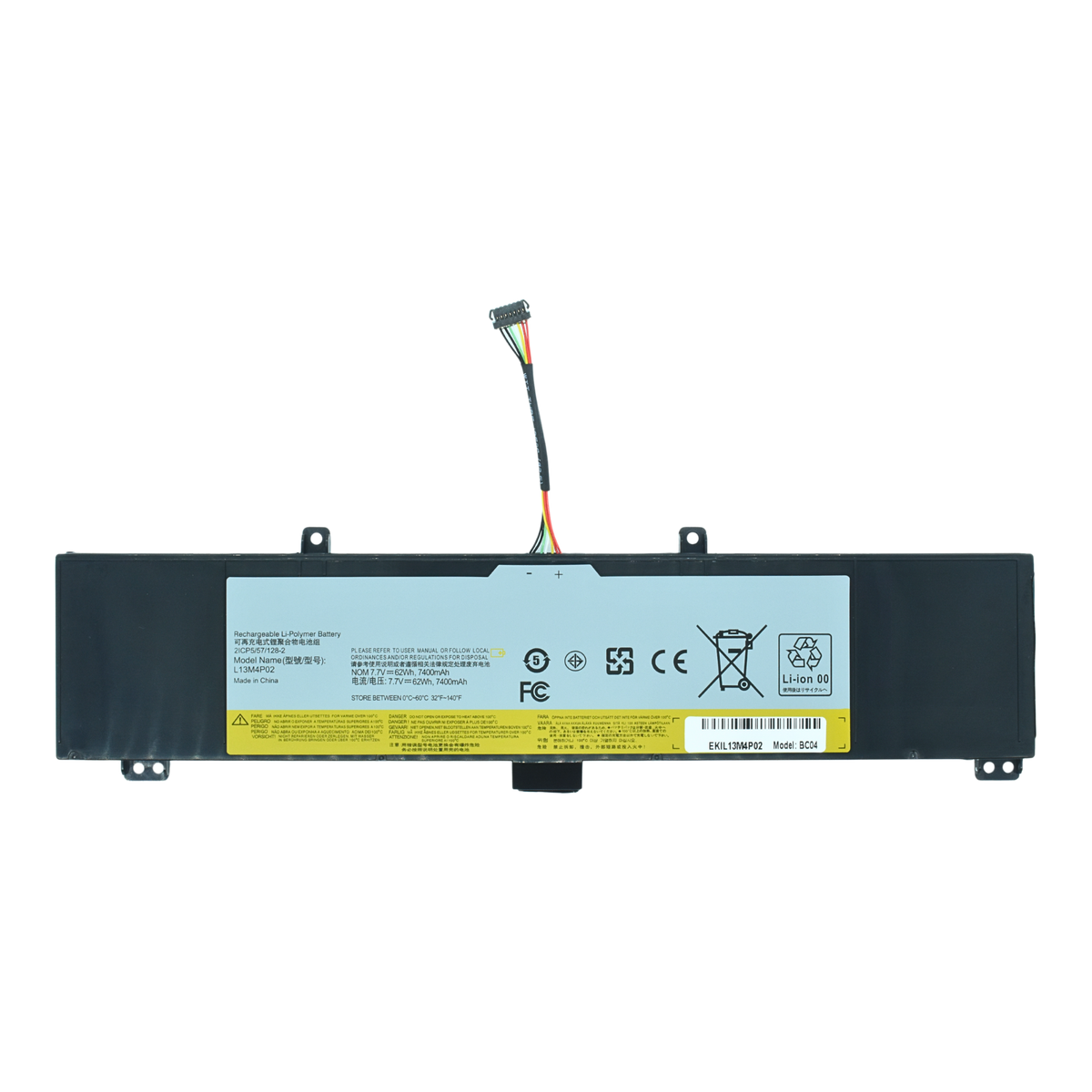 EKIL13M4P02 Bateria 7.4V para Lenovo L13M4P02, L13L4P01, L13N4P01, Y50p-70-ISE Y50-70AM-IFI(R), Y50-70AM-IFI Y50-70AM-ISE
