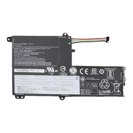 EKIL15C3PB1 Bateria 11.4V 4750mAh para Lenovo Ideapad 330S 330S-14IKB 330S-14AST 330S-15ARR 330S-15AST 330S-15IKB L15C3PB1 L15L3PB0