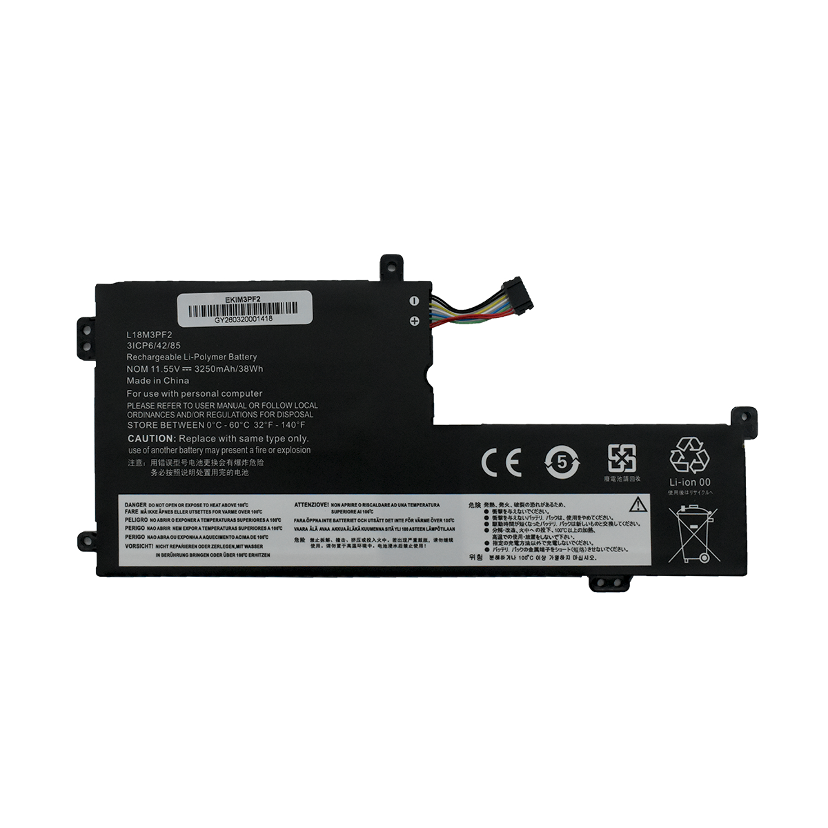 EKIM3PF2 Bateria 11.55V 3250mAh para Lenovo Ideapad L340-15IWL L340-15API Touch L340-17IWL L340-17API Series L18M3PF2 L18L3PF1 - Tecnología AltérCo
