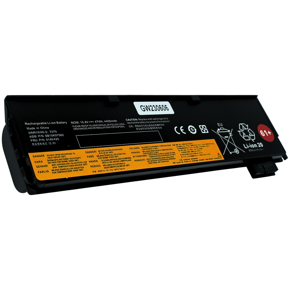 EKIT470 Bateria 11.4V / 2200mah para Lenovo ThinkPad A475 A485 T470 T570 T480 T580 P51S P52S TP25 Series 01AV422 01AV423 - Tecnología AltérCo