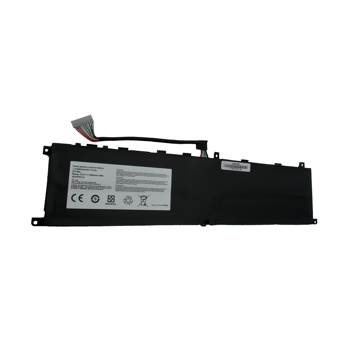 EKM16Q2 Bateria 15.2V 5200mAh para MSI GS65 Stealth Thin for MSL GS75 Stealth Thin for MSI GS60 6QE-054US Series for MSI P65 Creator 8RD-021 8SF 9SE Series BTY-M6L - Tecnología AltérCo