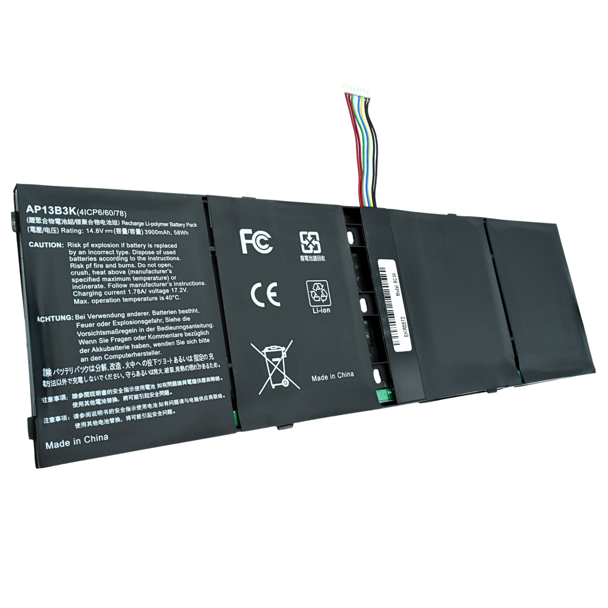 EKR5572 Bateria Interna (P) 14.8V para Acer V5-572, V5-572P, V5-573 ES1-511 ES1-512, R7-572 (AP13B3K  / AP13B8K) - Tecnología AltérCo