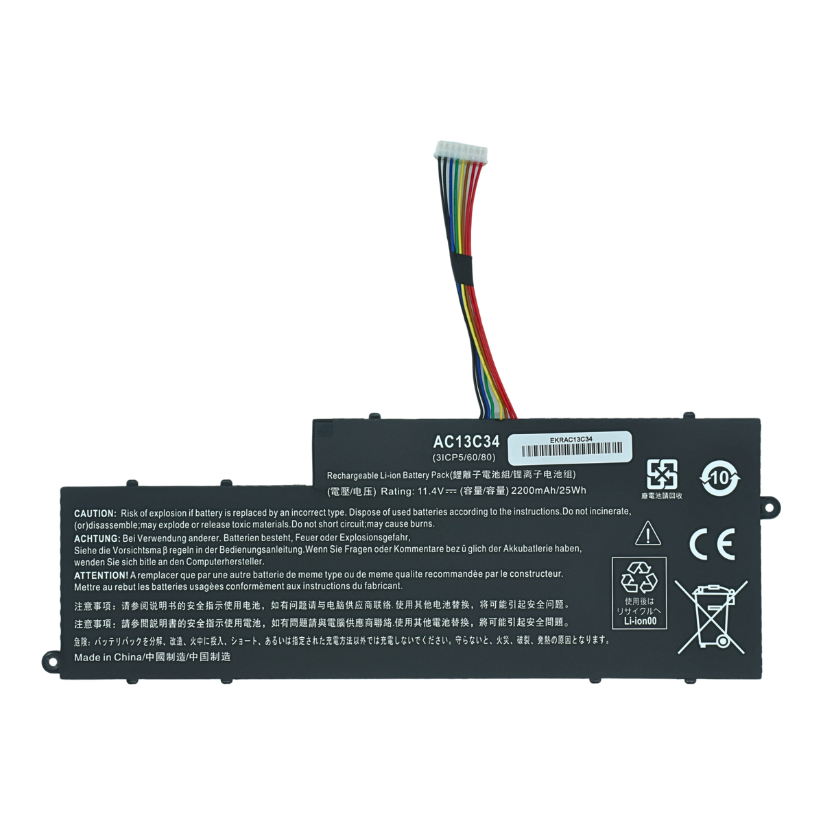 EKRAC13C34 Bateria Interna 11.4V para Acer Aspire V5-122P V5-132 E3-111 E3-112 ES1-111M AC13C34 - Tecnología AltérCo