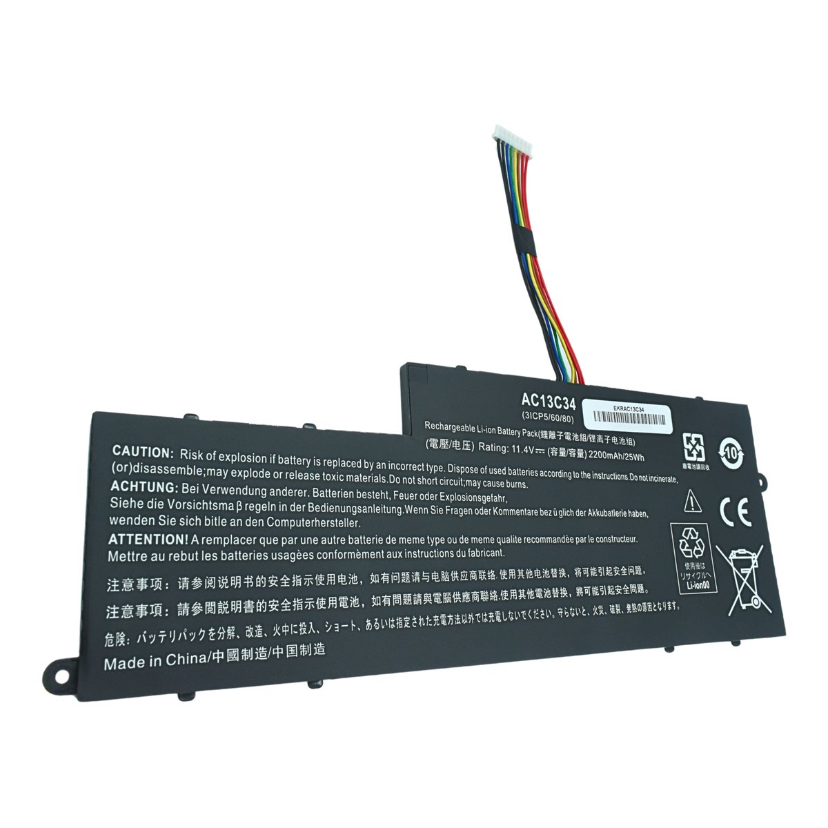EKRAC13C34 Bateria Interna 11.4V para Acer Aspire V5-122P V5-132 E3-111 E3-112 ES1-111M AC13C34 - Tecnología AltérCo