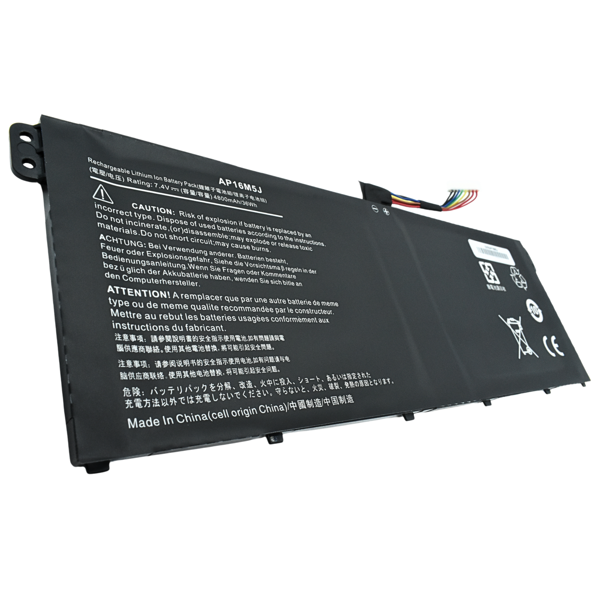 EKRAP16M5J  Bateria Interna (P) 7.7V para Acer Aspire A114-31 A314-31 A315-21 A315-51 A515-51 ES1-523 Series AP16M5J - Tecnología AltérCo