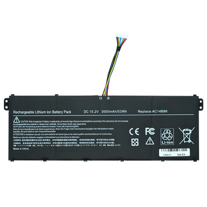 EKRV3-111 Bateria Interna (P) 15.2v para Acer Aspire ES1-511 V3-111 V3-371 V5-132 E5-771G AC14B8K , AC14B3K - Tecnología AltérCo