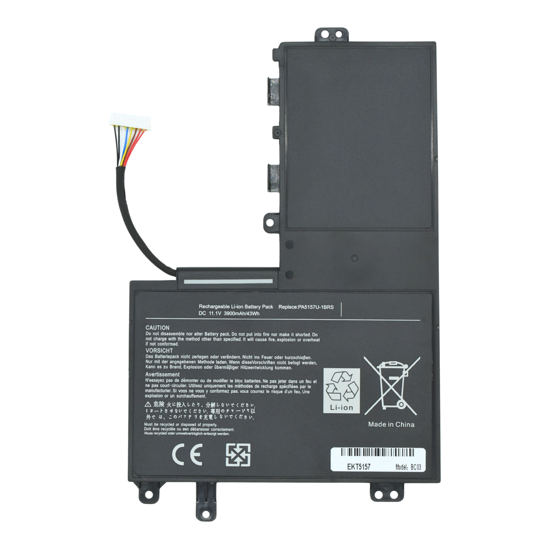 EKT5157 Bateria Interna (P) 11.1V para Toshiba Satellite U940 E45T E45T-A4100 E45T-A E45T-A4200 E55 E55T-A5320 E55-A5114 PA5157U-1BRS - Tecnología AltérCo