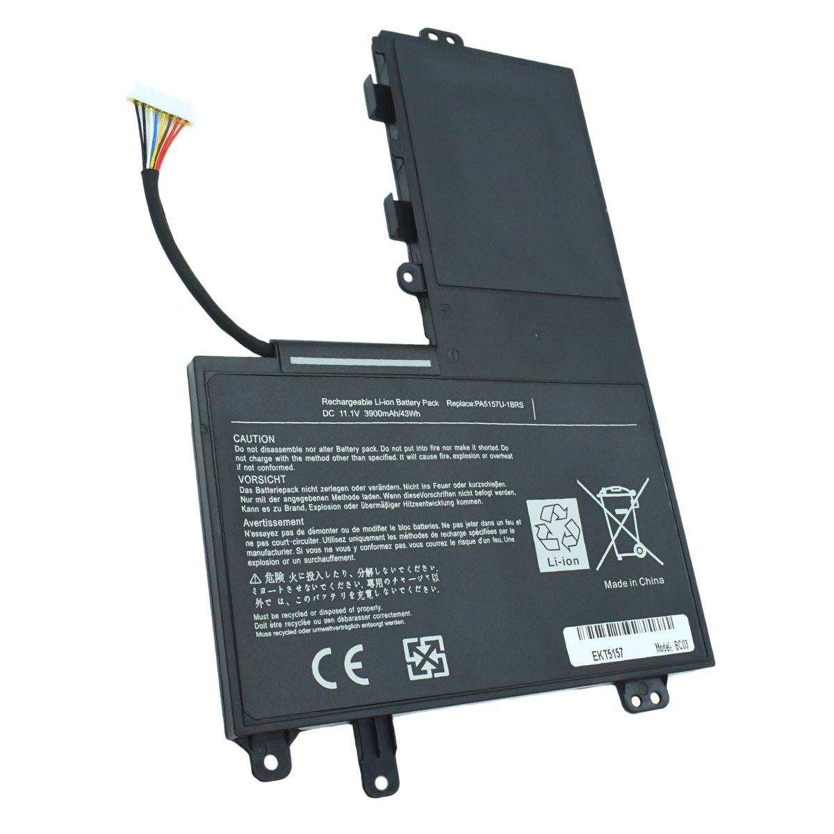 EKT5157 Bateria Interna (P) 11.1V para Toshiba Satellite U940 E45T E45T-A4100 E45T-A E45T-A4200 E55 E55T-A5320 E55-A5114 PA5157U-1BRS - Tecnología AltérCo