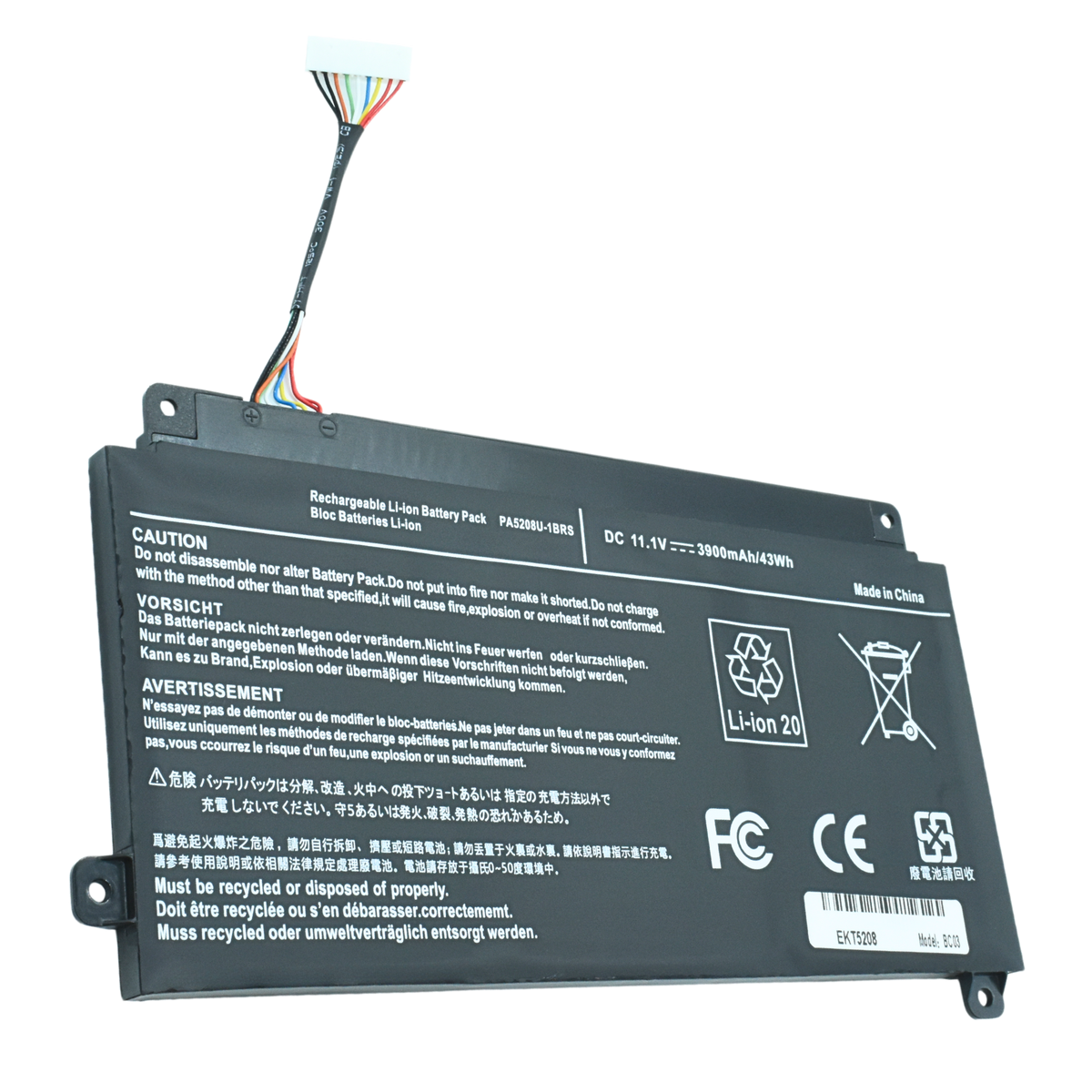 EKT5208 Bateria Interna (P) 11.1V para Toshiba Chromebook CB35 CB35-B3340 CB35-B3330 Satellite E45W P55W E45W-C4200 series P55W-C PA5208U-1BRS - Tecnología AltérCo