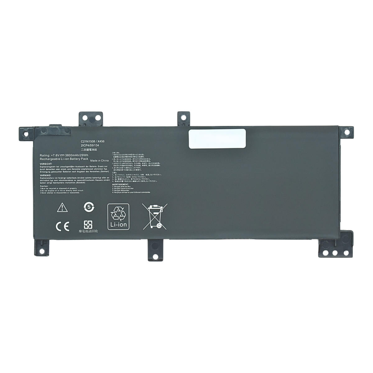 EKUA456 Bateria 7.6V 38Wh/4840mAh para ASUS A456U X456U F456U K456U R457U X456UQ-3F X456UA-1B Series C21N1508