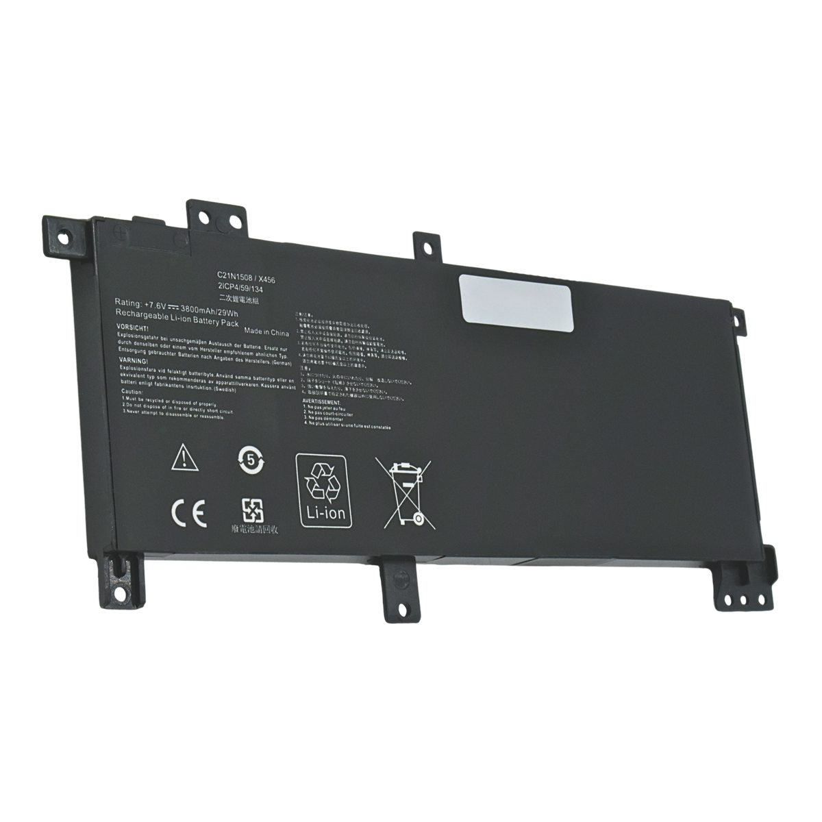 EKUA456 Bateria 7.6V 38Wh/4840mAh para ASUS A456U X456U F456U K456U R457U X456UQ-3F X456UA-1B Series C21N1508