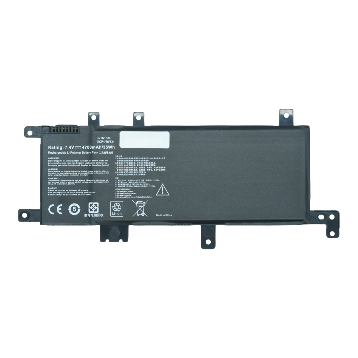 EKUA542 Bateria 7.6V 38Wh para ASUS Vivobook FL5900U R542UR A542U R542UR-GQ378T FL5900L A580UR FL8000U Series C21N1634 - Tecnología AltérCo