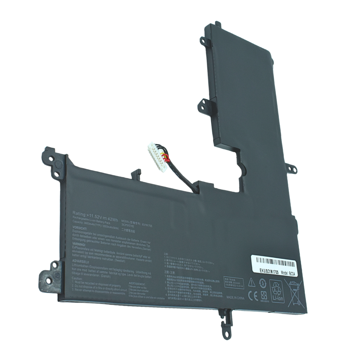 EKUB31N1705 Bateria 14.8V 45wh para ASUS VivoBook Flip 14 TP410 TP410U TP410UA TP410UF TP410UR TP410UAR B31N1705 - Tecnología AltérCo