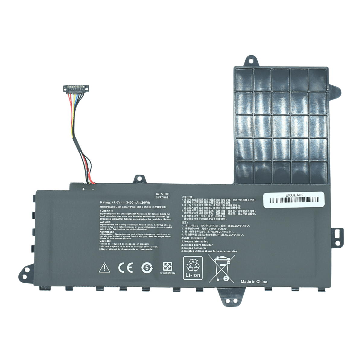 EKUE402 Bateria 7.6V 32Wh 4240mAh para ASUS EeeBook E402MA E402MA2940 E402SA E402SA3160 E402NA E502SA E502SA3160 Series B21N1