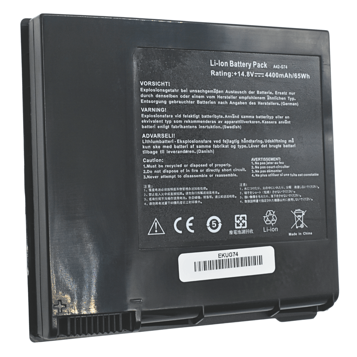 EKUG74 Bateria 14.4V/4400mAh/63Wh para ASUS G74SX G74S G74JH G74SW G74 G74J LC42SD128 A42-G74