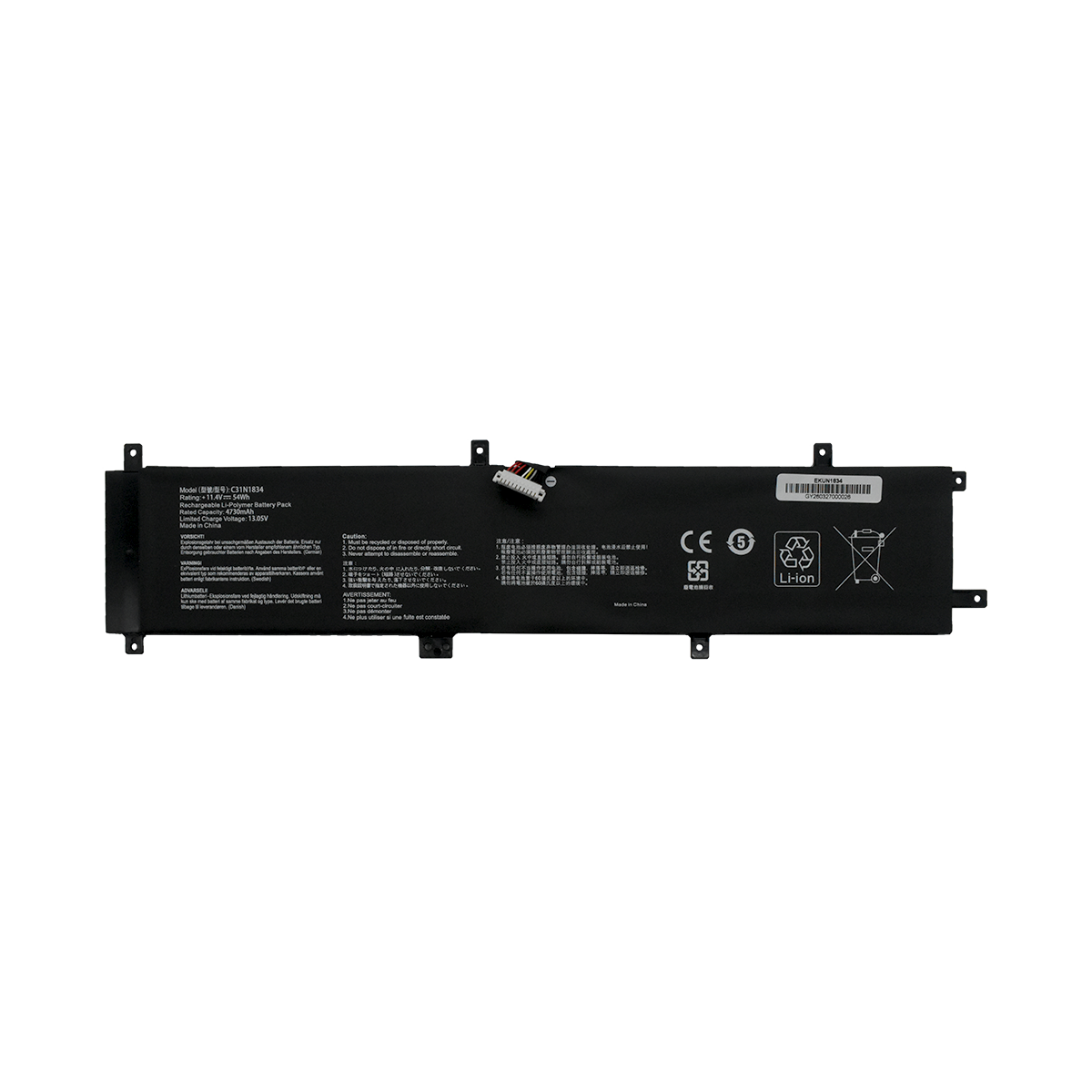 EKUN1834 Bateria 11.1V 4650mAh para Asus ProArt StudioBook 17 H700GV 17 W700G2T Pro 17 H700 C31N1834 - Tecnología AltérCo