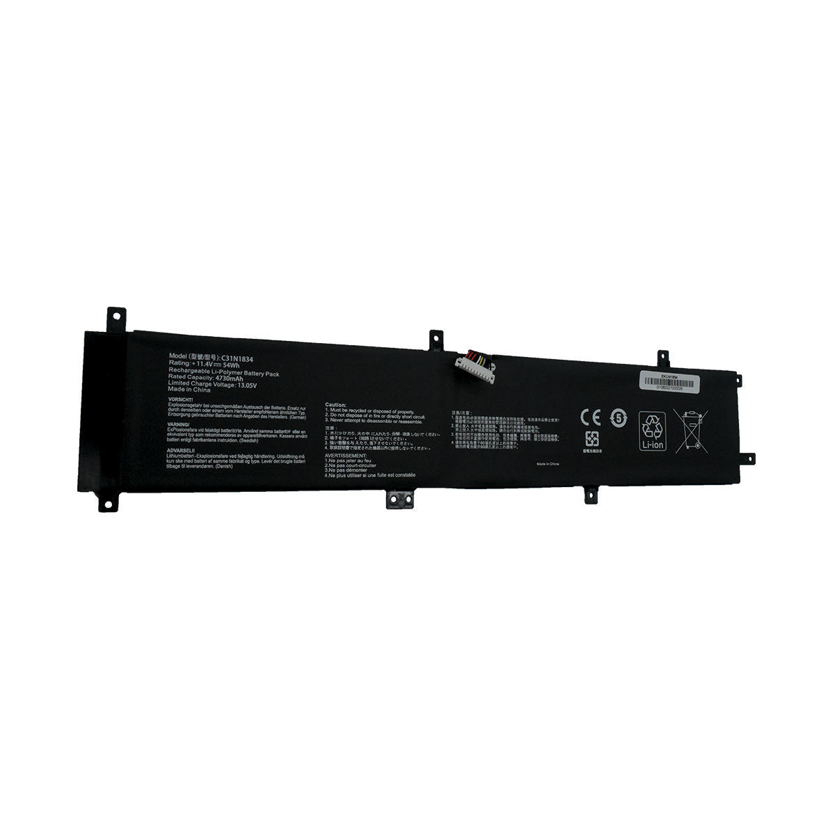 EKUN1834 Bateria 11.1V 4650mAh para Asus ProArt StudioBook 17 H700GV 17 W700G2T Pro 17 H700 C31N1834 - Tecnología AltérCo