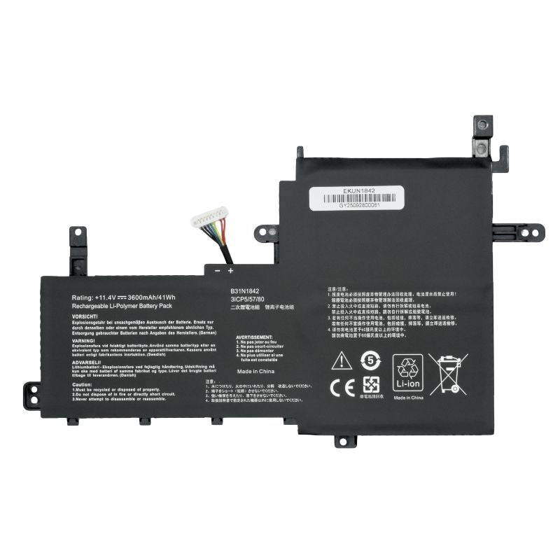 EKUN1842 Bateria 11.4V 3600mAh para ASUS VivoBook S15 X513EA X513EP X513EQ X531F X531FA B31N1842 0B200-03440000