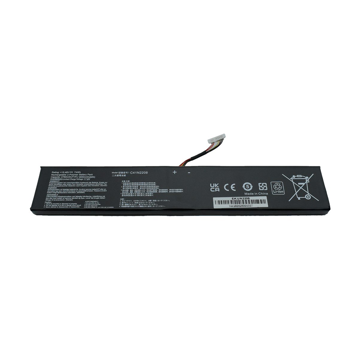 EKUN2208 Bateria 15.48V 74Wh para Asus RC71L PC71L NR2301L (2023) Gaming Handheld Series HBFVG C41N2208 - Tecnología AltérCo