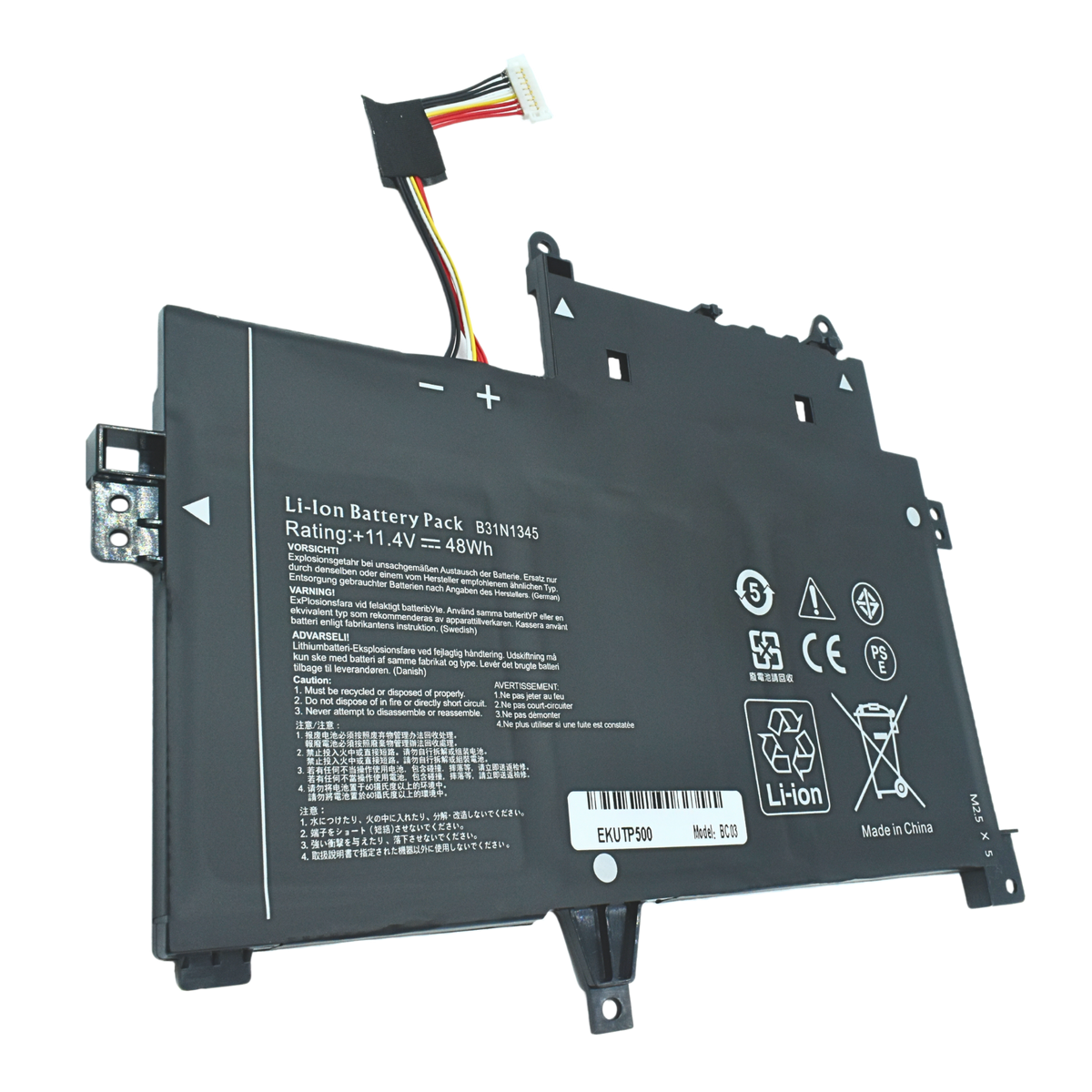 EKUTP500 Bateria 11.4V 48WH/4100MAH para ASUS TP500L TP500LA TP500LB TP500LN Series B31N134